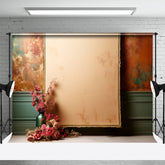 Abstrakt Vase Rosa Blumen Foto Retro Wand Hintergrund